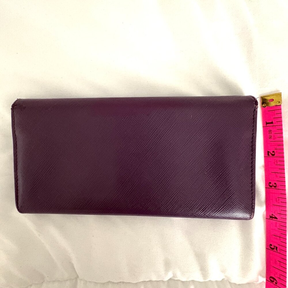 Salvatore Ferragamo Long Wallet Vala Ribbon Leather Purple/Plum Quiet Luxury - Picture 7 of 14